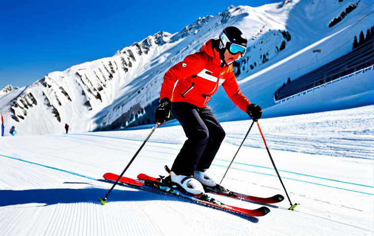 스키 강사의 자격증 취득 팁 - Beginner Lesson on Gentle Slope**

"A friendly, fully clothed ski instructor in a warm, practical sk...