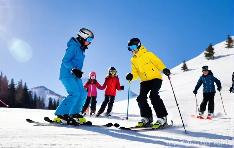 스키 강사의 팀원 간 협력 사례 - **"Inside a cozy, rustic ski lodge, a group of experienced and younger ski instructors are engaged i... 스키 강사의 팀원 간 협력 사례 - **"Inside a cozy, rustic ski lodge, a group of experienced and younger ski instructors are engaged i...