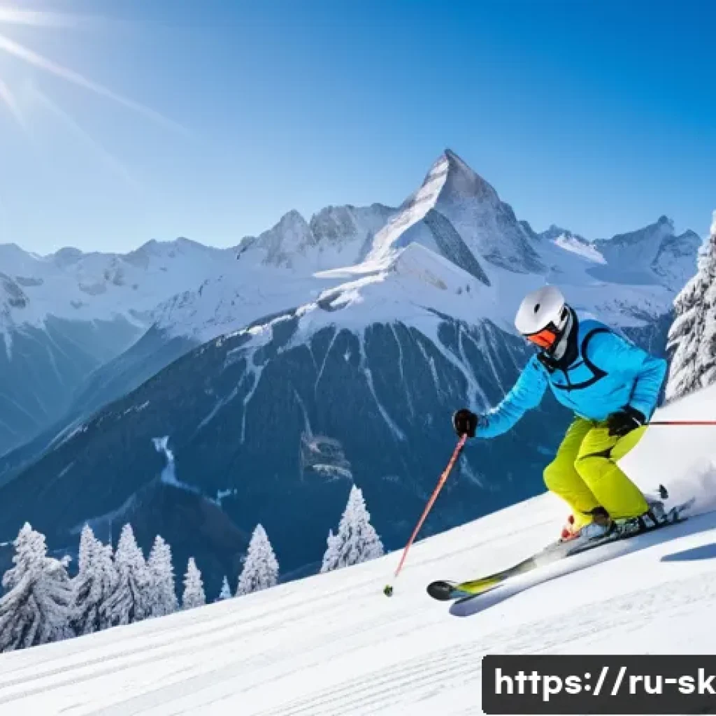 스키 강사의 해외 연수 과정 - A professional ski instructor teaching a diverse group of students on a snowy alpine slope in Switze...