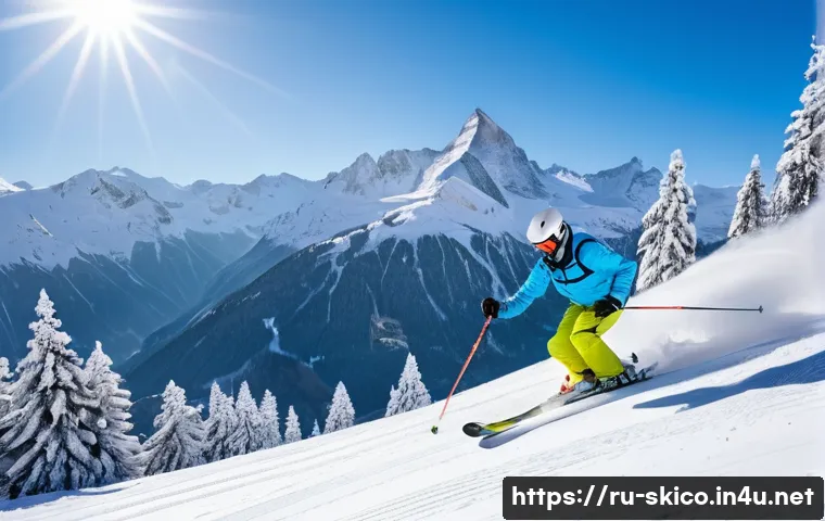 스키 강사의 해외 연수 과정 - A professional ski instructor teaching a diverse group of students on a snowy alpine slope in Switze...