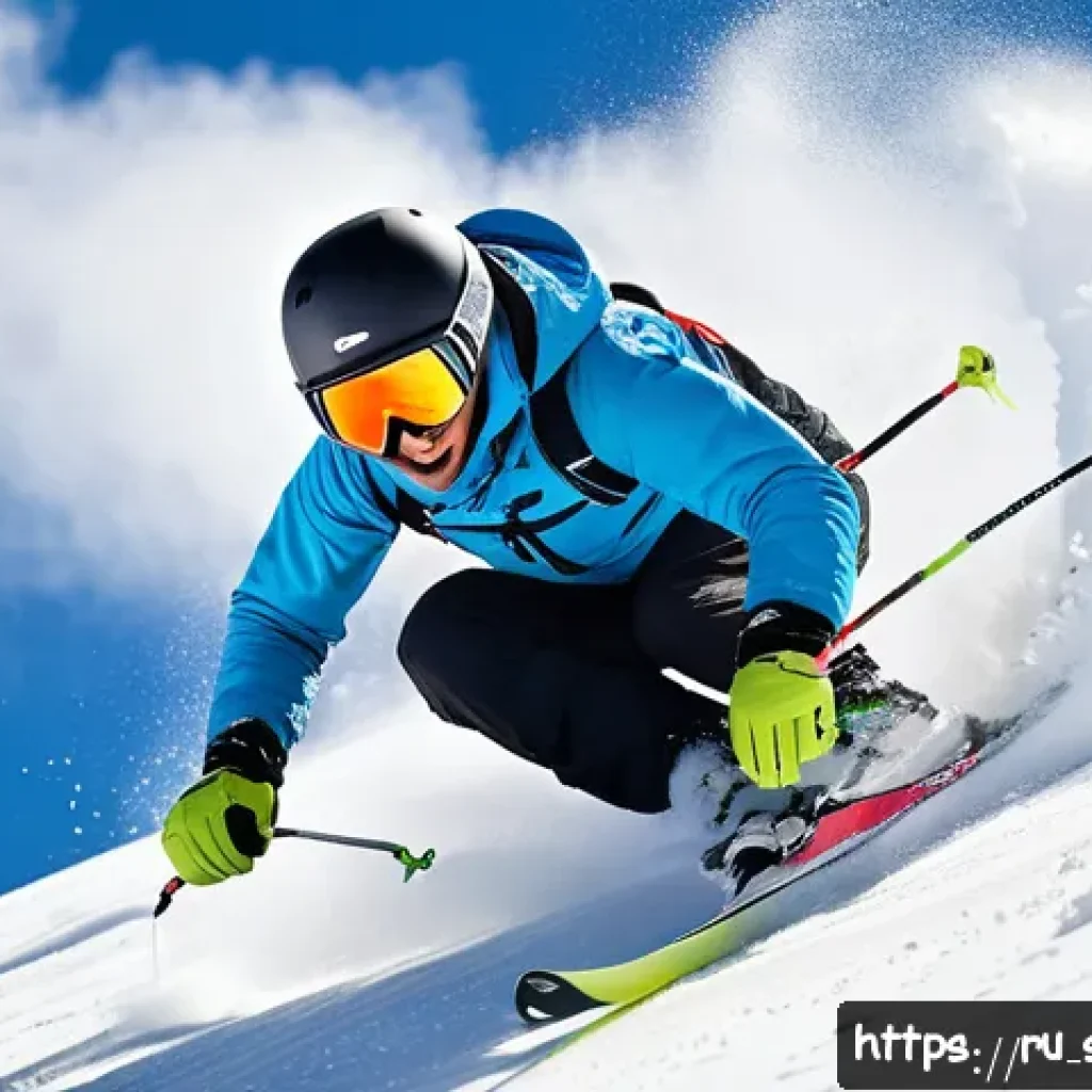 스키 강사 유튜브 콘텐츠 아이디어 - A dynamic action shot of a professional skier performing a complex freeride trick on fresh powder sn...