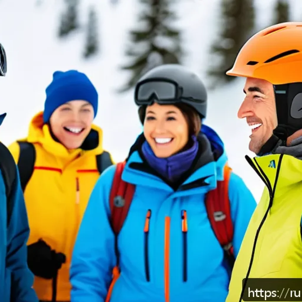 스키 강사의 강의 피드백 활용법 - A professional ski instructor giving constructive feedback to a diverse group of adult learners on a...
