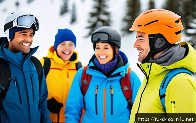 스키 강사의 강의 피드백 활용법 - A professional ski instructor giving constructive feedback to a diverse group of adult learners on a...