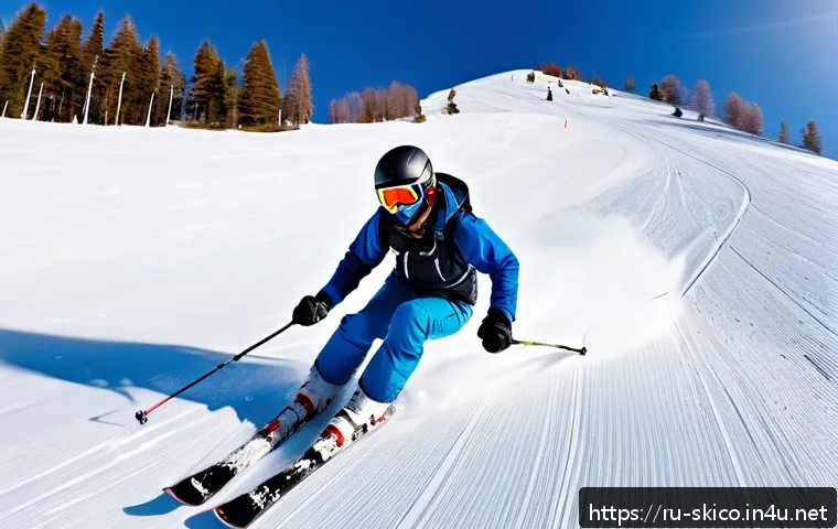 스키 강사의 실습 비디오 제작 - A professional ski instructor demonstrating basic skiing techniques on a snowy mountain slope, weari...