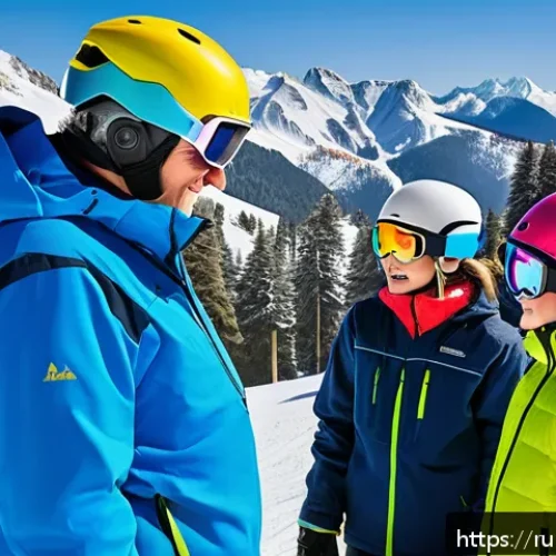 Home 17 스키 강사의 멀티태스킹 기술 - A professional ski instructor giving a personalized lesson on a snowy mountain slope to a diverse gr...